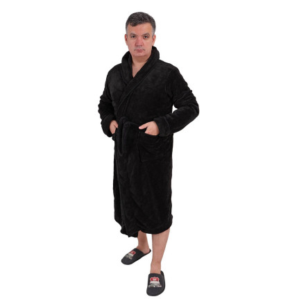 Halat de baie cocolino Negru cu gluga Halat de baie cocolino Negru cu gluga