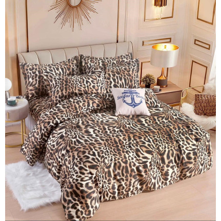 Lenjerie de Pat Finet 6 Piese Leopard Lenjerie de Pat Finet 6 Piese Leopard