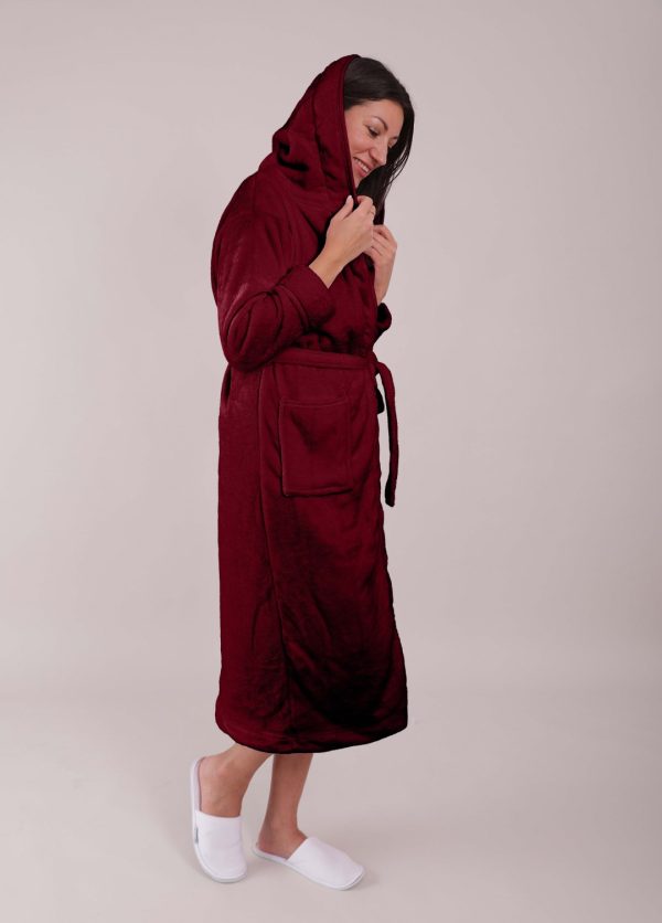 Halat-de-baie-cocolino-bordo3- Halat de baie cocolino Bordo - imagine 2