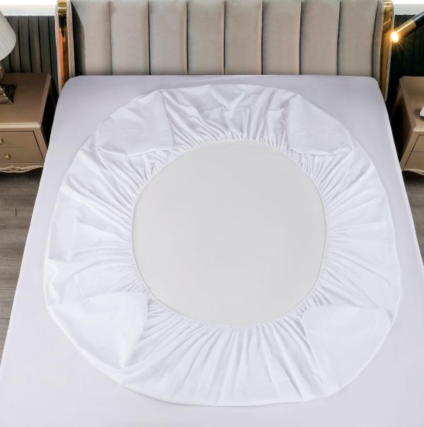 Husa-impermeabila-saltea-alb1 Husa impermeabila saltea cu elastic 180x200 cm + 2 fete perna Alb - imagine 2