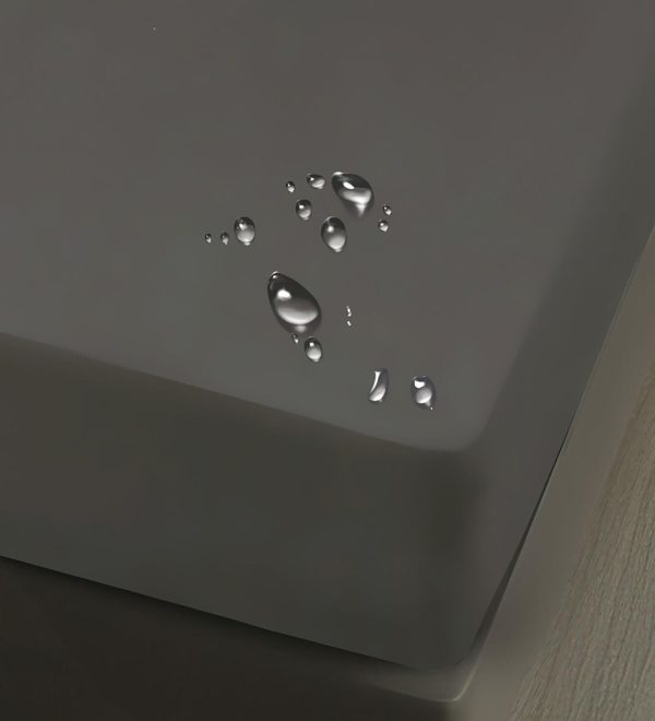 Husa-impermeabila-saltea-gri-inchis2 Husa impermeabila saltea cu elastic 160x200 cm + 2 fete perna Gri Inchis - imagine 1