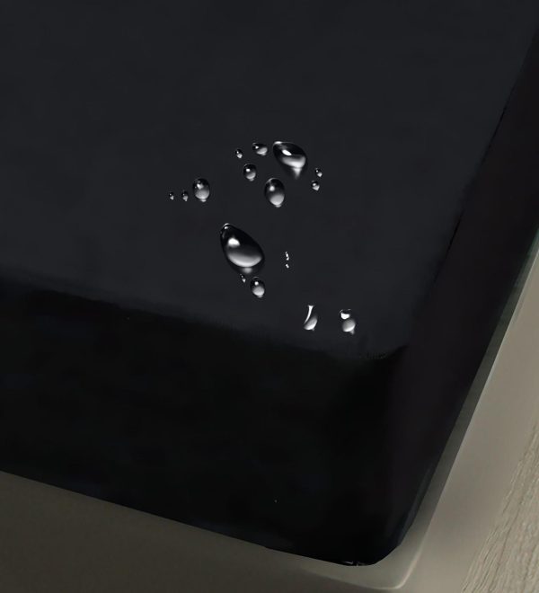 Husa impermeabila saltea cu elastic 160x200 cm + 2 fete perna Negru - imagine 1