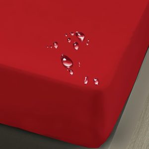 Husa impermeabila saltea cu elastic 160x200 cm + 2 fete perna Rosu - imagine 1