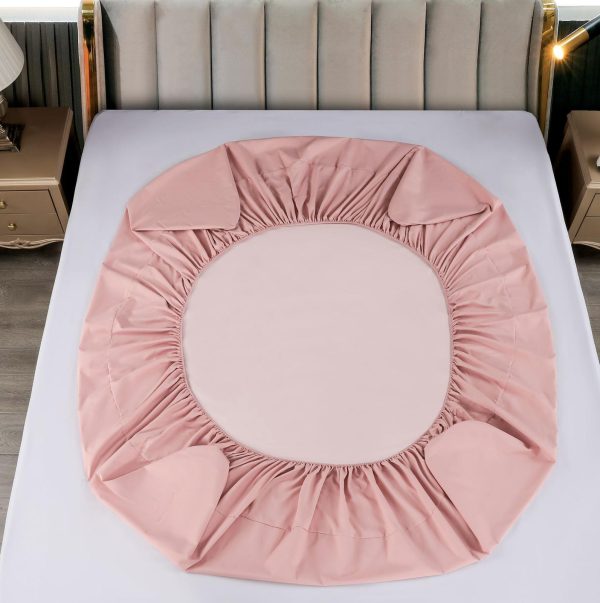 Husa-impermeabila-saltea-roz1 Husa impermeabila saltea cu elastic 180x200 cm + 2 fete perna Roz - imagine 2