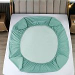 Husa impermeabila saltea cu elastic 180x200 cm + 2 fete perna Verde Menta Husa impermeabila saltea cu elastic 180x200 cm + 2 fete perna Verde Menta - imagine 2