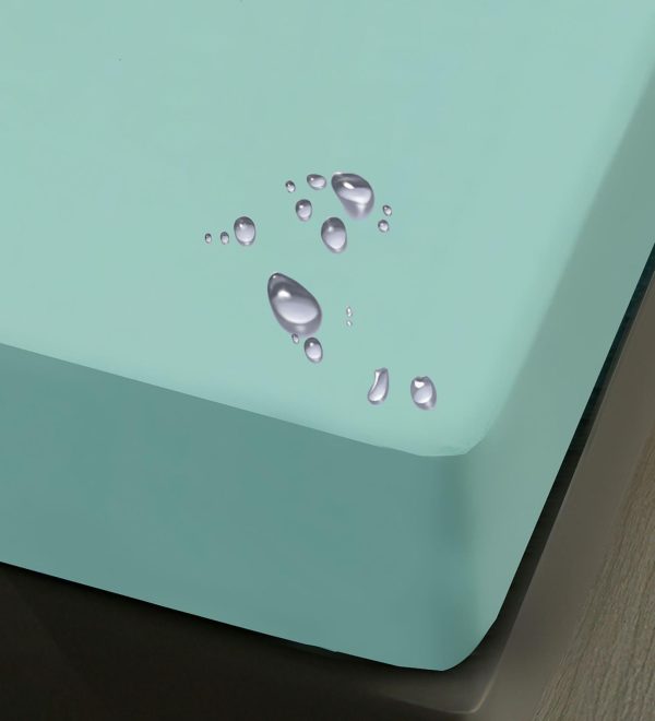 Husa impermeabila saltea cu elastic 180x200 cm + 2 fete perna Verde Menta - imagine 1