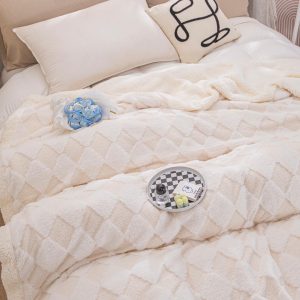 Patura Cocolino cu Blanita 200x230 Alb Crem - imagine 1