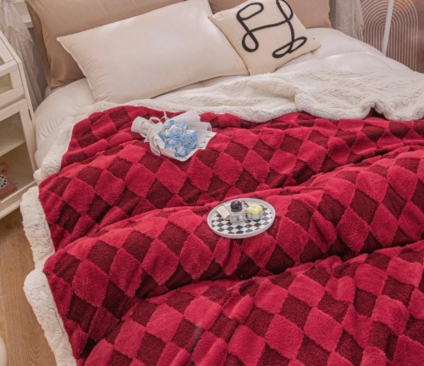 Patura Cocolino cu Blanita 200x230 Rosu Grena - imagine 3