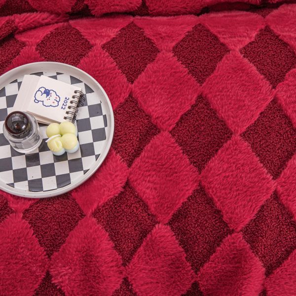 Patura Cocolino cu Blanita 200x230 Rosu Grena - imagine 2