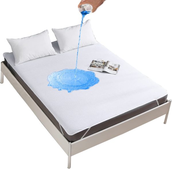 Protectie-impermeabila-2 Protectie saltea impermeabila 140x200 cm Frotir 100% Bumbac, Respirabila - imagine 3