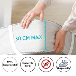 Protectie saltea impermeabila 140x200 cm Frotir 100% Bumbac, Respirabila Protectie saltea impermeabila 180x200 cm Frotir 100% Bumbac, Respirabila - imagine 2