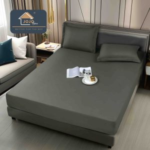 Husa impermeabila saltea cu elastic 160x200 cm + 2 fete perna Gri Inchis Husa impermeabila saltea cu elastic 160x200 cm + 2 fete perna Gri Inchis