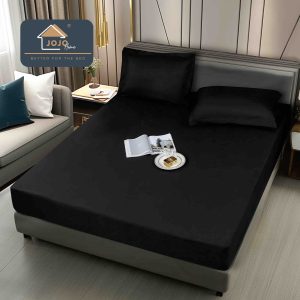 Husa impermeabila saltea cu elastic 160x200 cm + 2 fete perna Negru