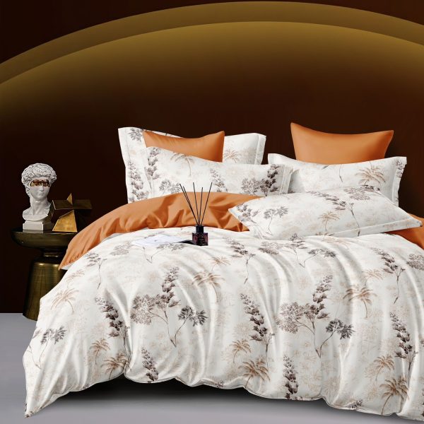 lenjerie-de-pat-finet-coniac-cu-flori Lenjerie de Pat Finet Coniac cu flori