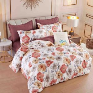 Lenjerie de Pat Finet cu Flori Maro