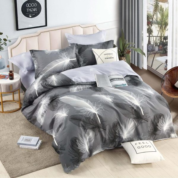 lenjerie-de-pat-finet-gri-cu-fulgi Lenjerie de Pat Finet Gri cu fulgi