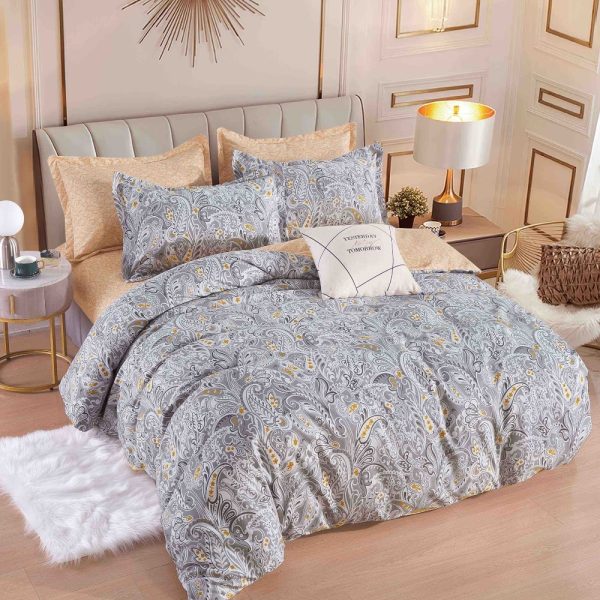 lenjerie-de-pat-finet-gri-cu-ornamente Lenjerie de Pat Finet Gri cu Ornamente