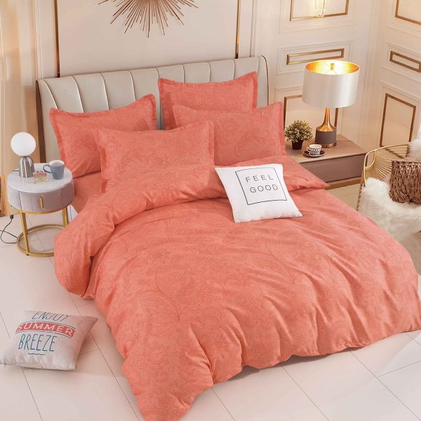 Lenjerie de Pat Finet Somon cu Model - Domingo.ro Lenjerie de Pat Finet Somon cu Model