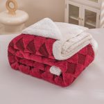 Patura Cocolino cu Blanita 200x230 Rosu Grena Patura Cocolino cu Blanita 200x230 Rosu Grena