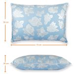 Perna puf gasca bleu cu trandafiri 50x70 cm Perna puf gasca bleu cu trandafiri 50x70 cm - imagine 2