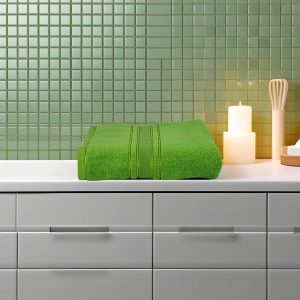 Prosop baie bumbac verde praz 70x130cm 600g - imagine 1