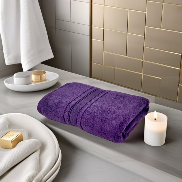 Prosop baie bumbac mov 70x130cm 600g - imagine 1