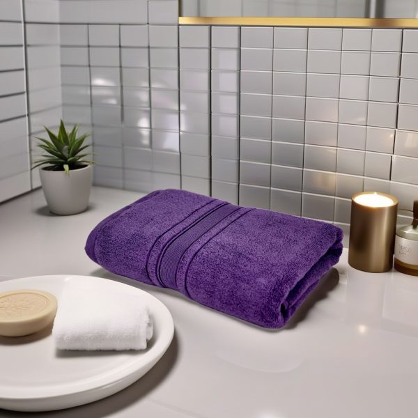 Prosop baie bumbac mov 70x130cm 600g - imagine 2