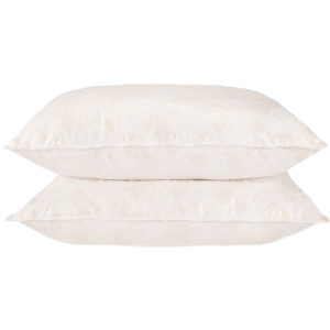 Set 2 perne puf alb cu trandafiri 50x70 cm