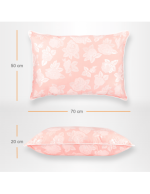 Set 2 perne puf gasca roz cu trandafiri 50x70 cm Set 2 perne puf gasca roz cu trandafiri 50x70 cm - imagine 1
