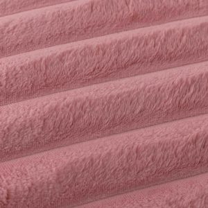 Titlul produsului: Set de lenjerie Cocolino roz pudră 4 piese, model dungi, pentru pat dublu cu elastic.