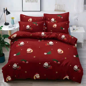Lenjerie de Crăciun Pat Dublu - Bumbac Finet 6 Piese