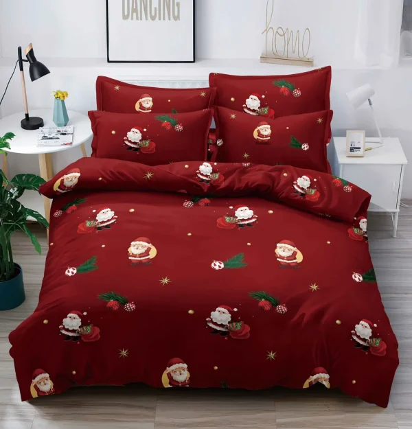 25 Lenjerie de Crăciun Pat Dublu - Bumbac Finet 6 Piese