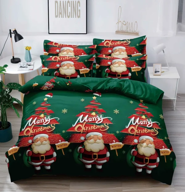 28 Lenjerie de Crăciun Pat Dublu - Bumbac Finet 6 Piese