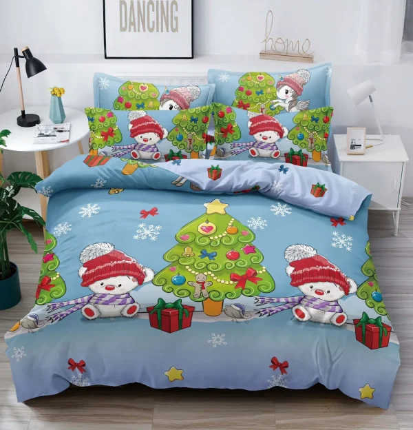 8 Lenjerie de Crăciun Pat Dublu - Bumbac Finet 6 Piese
