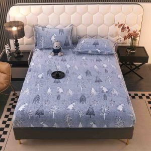 Husa cu Elastic Cocolino 180x200 cm + 2 fete de perna 50x70 cm