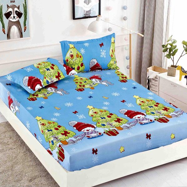 Husă Pat 90x200 cm Cu Elastic + 2 Fețe de Pernă – Bumbac Finet