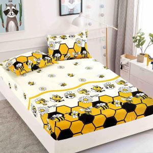 Husă Pat 90x200 cm Cu Elastic + 2 Fețe de Pernă – Bumbac Finet