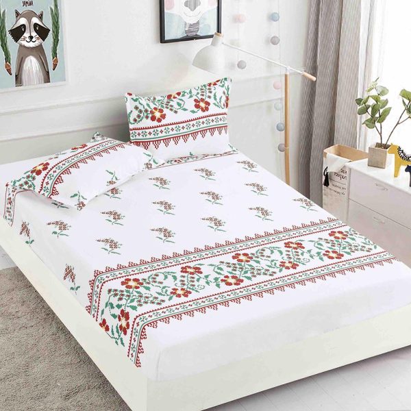 JOJHP61 Husă Pat 180x200 cm Cu Elastic + 2 Fețe de Pernă - Bumbac Finet