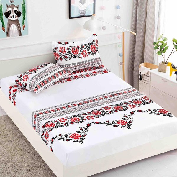 JOJHP62 Husă Pat 180x200 cm Cu Elastic + 2 Fețe de Pernă - Bumbac Finet