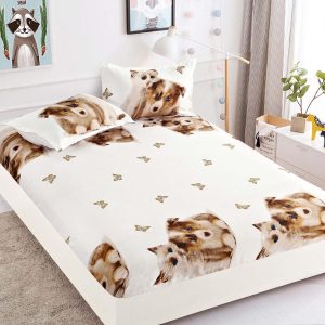 Husă Pat 180x200 cm Cu Elastic + 2 Fețe de Pernă - Bumbac Finet