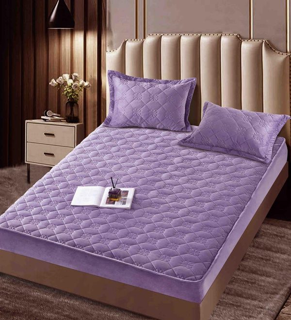 Husă Pat cu Elastic 140x200 cm tip Topper + 2 Fețe de Pernă 50x70 cm - imagine 1