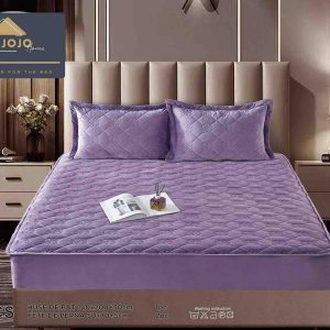 Husă Pat cu Elastic 140x200 cm tip Topper + 2 Fețe de Pernă 50x70 cm