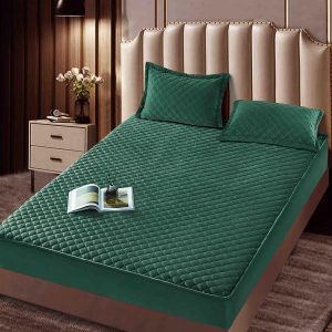 Husă Pat cu Elastic 160x200 cm tip Topper + 2 Fețe de Pernă 50x70 cm - imagine 1