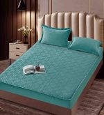 Husă Pat cu Elastic 160x200 cm tip Topper + 2 Fețe de Pernă 50x70 cm - imagine 1