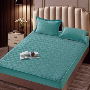 Husă Pat cu Elastic 160x200 cm tip Topper + 2 Fețe de Pernă 50x70 cm - imagine 1