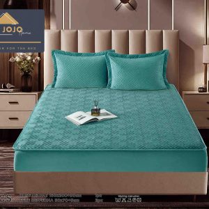 Husă Pat cu Elastic 160x200 cm tip Topper + 2 Fețe de Pernă 50x70 cm