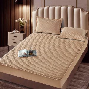 Husă Pat cu Elastic 180x200 cm tip Topper + 2 Fețe de Pernă 50x70 cm - imagine 1