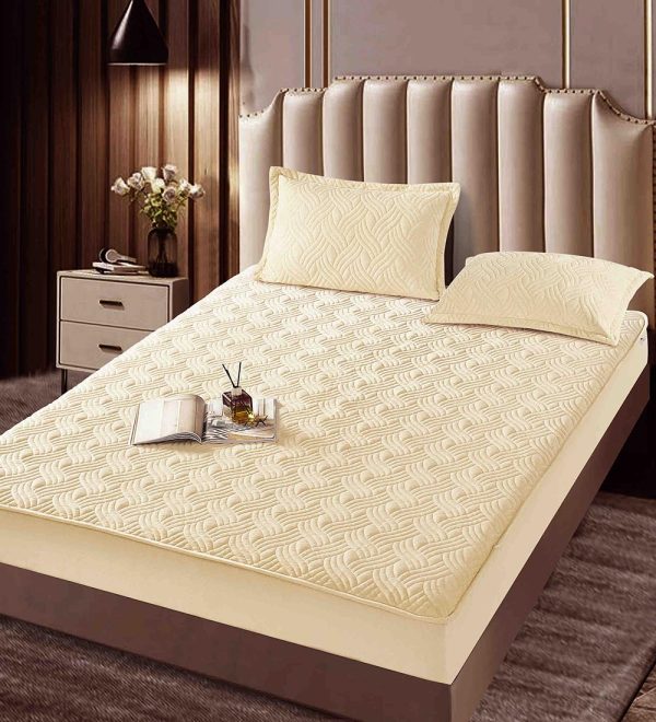 Husă Pat cu Elastic 180x200 cm tip Topper + 2 Fețe de Pernă 50x70 cm - imagine 1