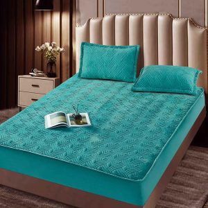 Husă Pat cu Elastic 180x200 cm tip Topper + 2 Fețe de Pernă 50x70 cm - imagine 1