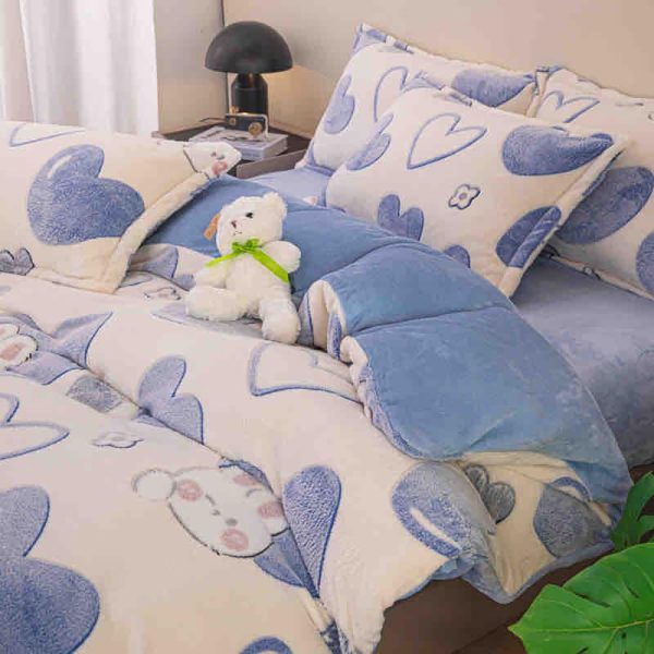 Lenjerie Pat Dublu cu Elastic Cocolino Pufoasa 4 Piese - imagine 1